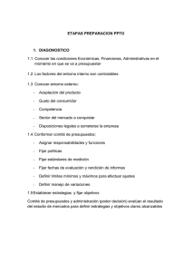 ETAPAS PREPARACION PPTO 1.  DIAGONOSTICO