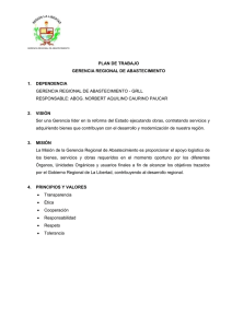 GERENCIA REGIONAL DE ABASTECIMIENTO PLAN DE TRABAJO