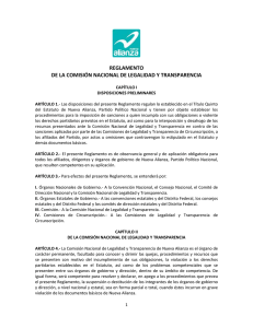 Reglamento de la Comisión Nacional de Legalidad y Transparencia