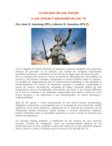 A LOS CIVILES Y MILITARES DE LOS `70 Por Juan D. Amelong (PP
