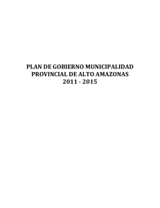 PLAN DE GOBIERNO MUNICIPALIDAD PROVINCIAL DE ALTO AMAZONAS 2011 - 2015