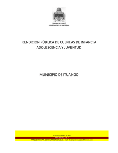RENDICION PÚBLICA DE CUENTAS DE INFANCIA ADOLESCENCIA Y JUVENTUD MUNICIPIO DE ITUANGO