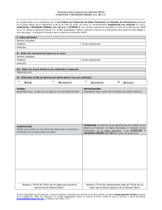 _______________________________________________________________________________ Formulario para el ejercicio de derechos ARCO