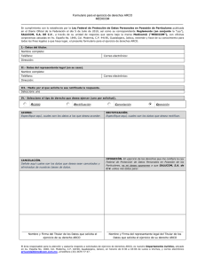 Formulario para el ejercicio de derechos ARCO MEDICOM En