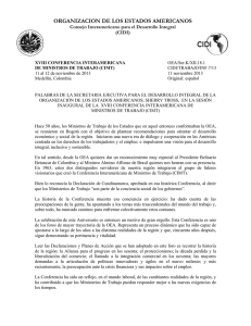 ORGANIZACION DE LOS ESTADOS AMERICANOS Consejo Interamericano para el Desarrollo Integral (CIDI)