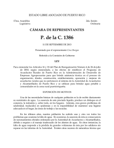 CÁMARA DE REPRESENTANTES P. de la C. 1386