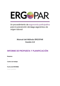 Modelo de Informe de propuesta y planificación - ERGOPAR