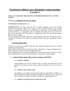 Enseñanzas bíblicas para Discípulos comprometidos Lección 2.