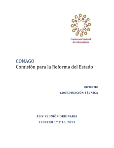CONAGO Comisión para la Reforma del Estado INFORME
