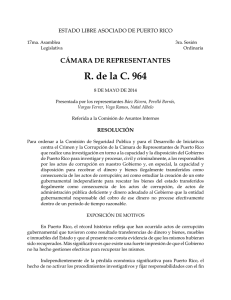 R. de la C. 964 CÁMARA DE REPRESENTANTES