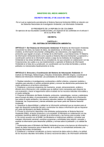 MINISTERIO DEL MEDIO AMBIENTE DECRETO 1600 DEL 27 DE