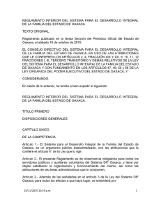 Reglamento Interior del Sistema para el Desarrollo