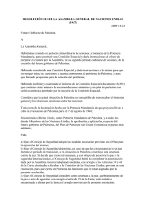 PLAN DE PARTICION PALESDTINA (RESOLUCIÓN 181 AG)