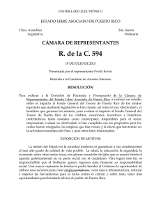 R. de la C. 594 CÁMARA DE REPRESENTANTES