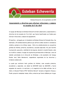 Esteban Echeverría, 16 de septiembre de 2015 Asesoramiento a
