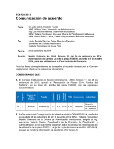 Comunicación de acuerdo SCI-726-2014 Para: