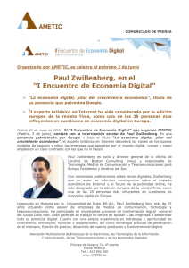 Paul Zwillenberg en el I Encuentro de Economía Digital
