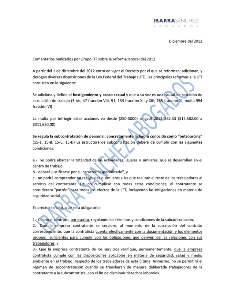 IBARRA SANCHEZ ABOGADOS IBARRA SANCHEZ ABOGADOS