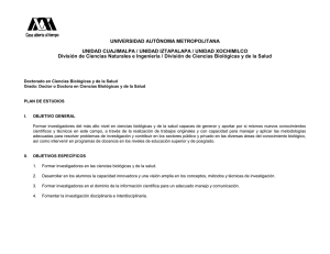 UNIVERSIDAD AUTÓNOMA METROPOLITANA  UNIDAD CUAJIMALPA / UNIDAD IZTAPALAPA / UNIDAD XOCHIMILCO