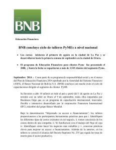 BNB Septiembre - Concluye capacitación para PyMEs