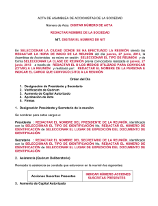 Aumento de Capital Autorizado - Cámara de Comercio de Bogotá