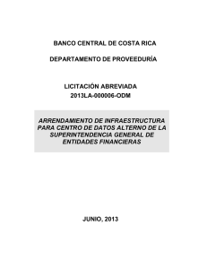 Cartel 2013LA-000006-ODM ARRENDAMIENTO SITIO ALTERNO