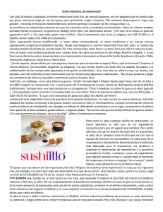 Sushi mexicano, de exportación