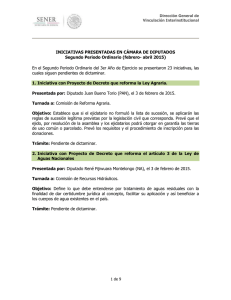 En el Segundo Periodo Ordinario del 3er Año de Ejercicio... cuales siguen pendientes de dictaminar. INICIATIVAS PRESENTADAS EN CÁMARA DE DIPUTADOS