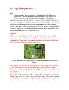 Clima y vegetación Región de los Ríos