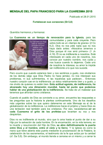 mensaje del papa francisco para la cuaresma 2015