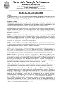 ordenanza nº 1326/2012 - Honorable Concejo Deliberante