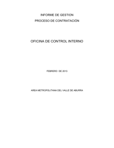 Informe Contratos 1 2013 - Area Metropolitana del Valle de Aburra