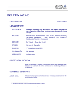 BOLETÍN 6675-13  I. DESCRIPCIÓN