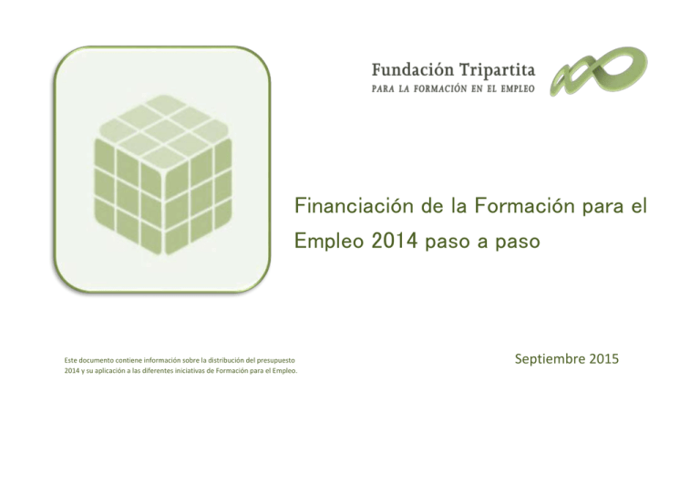 Financiación De La Formación Para El Empleo 2014 Paso A Paso