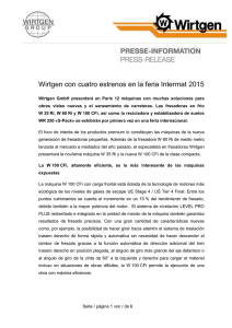 Wirtgen con cuatro estrenos en la feria Intermat 2015 Wirtgen GmbH