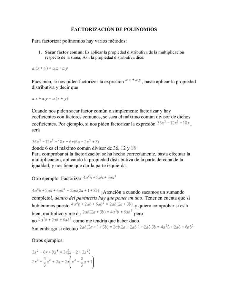 factorización de polinomios