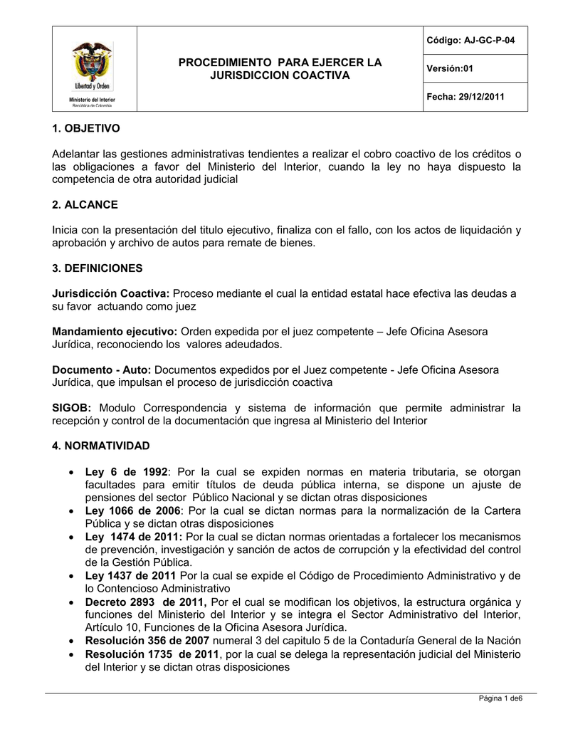 Codigo Aj Gc P 04 Ministerio Del Interior