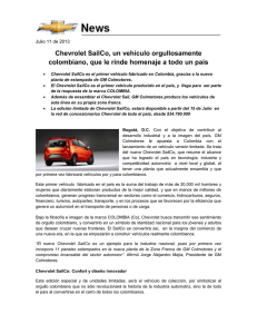 Chevrolet SailCo, un vehículo orgullosamente  Julio 11 de 2013