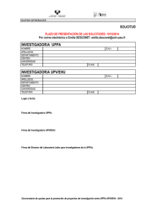 Solicitud de Grupos de Investigación 2006