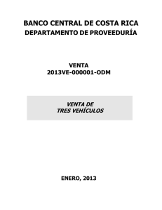 Cartel Venta No. 000001-2013-ODM Vehículos