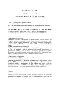 XII CONGRESO DE AECPA Área V. Gestión pública y políticas públicas