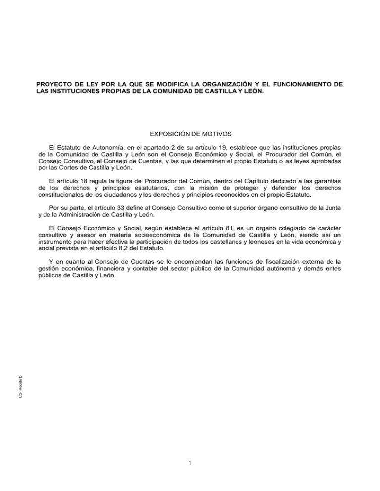 proyecto de ley por la que se modifica la organización y el