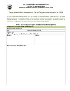 Ficha de Inscripción para Instituciones Participantes