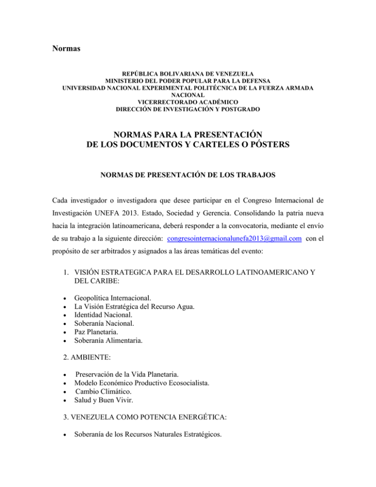 Normas del Congreso