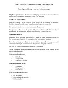 Tema: Tipos de liderazgo y roles en el trabajo en...  Objetivos  específicos: ESTRUCTURA DE GRUPO