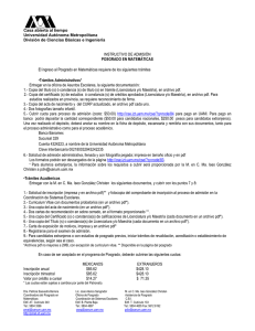 Instructivo de admisión - Universidad Autónoma Metropolitana