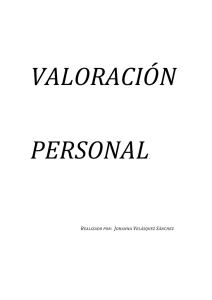 Valoración personal Johanna Velásquez