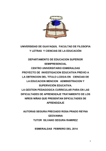 UNIVERSIDAD DE GUAYAQUIL  FACULTAD DE FILOSOFIA  DEPARTAMENTO DE EDUCACION SUPERIOR