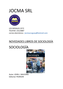 JOCMA SRL SOCIOLOGÍA  NOVEDADES LIBROS DE SOCIOLOGÍA