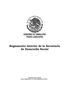 Reglamento Interior de la Secretaria de Desarrollo Social del